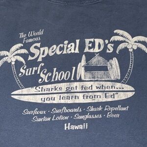 Special ED’s Surf School Hawaii Blue Unisex Short Sleeve T-Shirt Colorwash LG